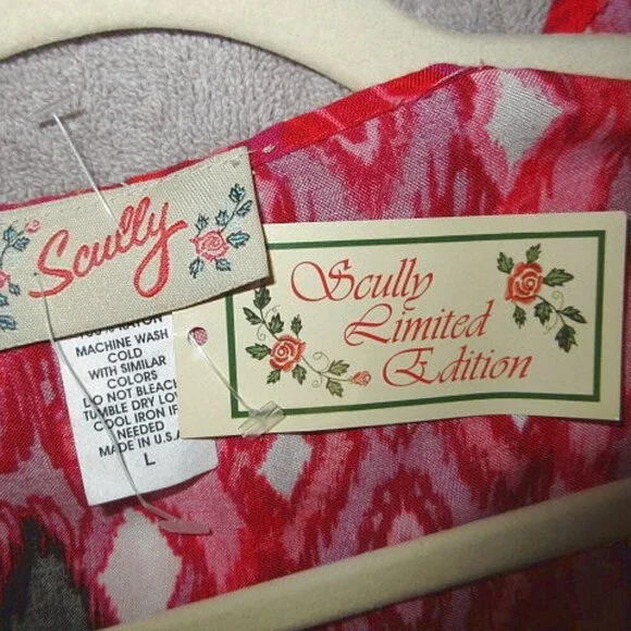 Vtg Scully Women's Top Size L Tunic Limited Edition iKat Balloon Sleeves Western - Picture 5 of 9